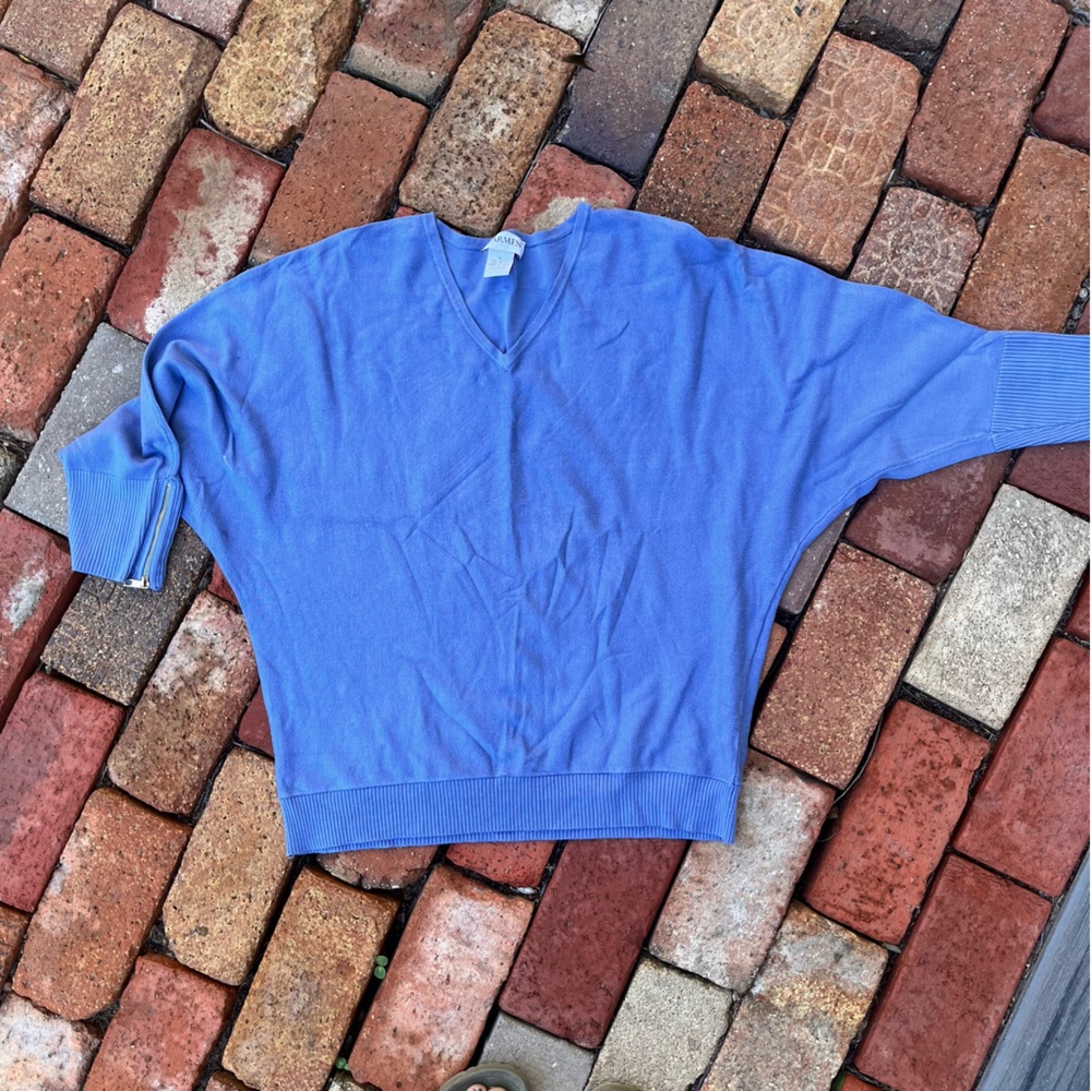 Blue V-Neck Sweater for Women